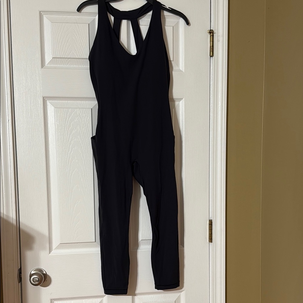 NWT Athleta Black Halter Jumpsuit L